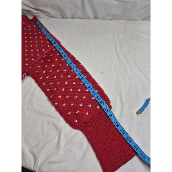 Free People Cropped Sweater Women's Size M Red Easy Street Patterned Boxy (52) - Picture 5 of 8